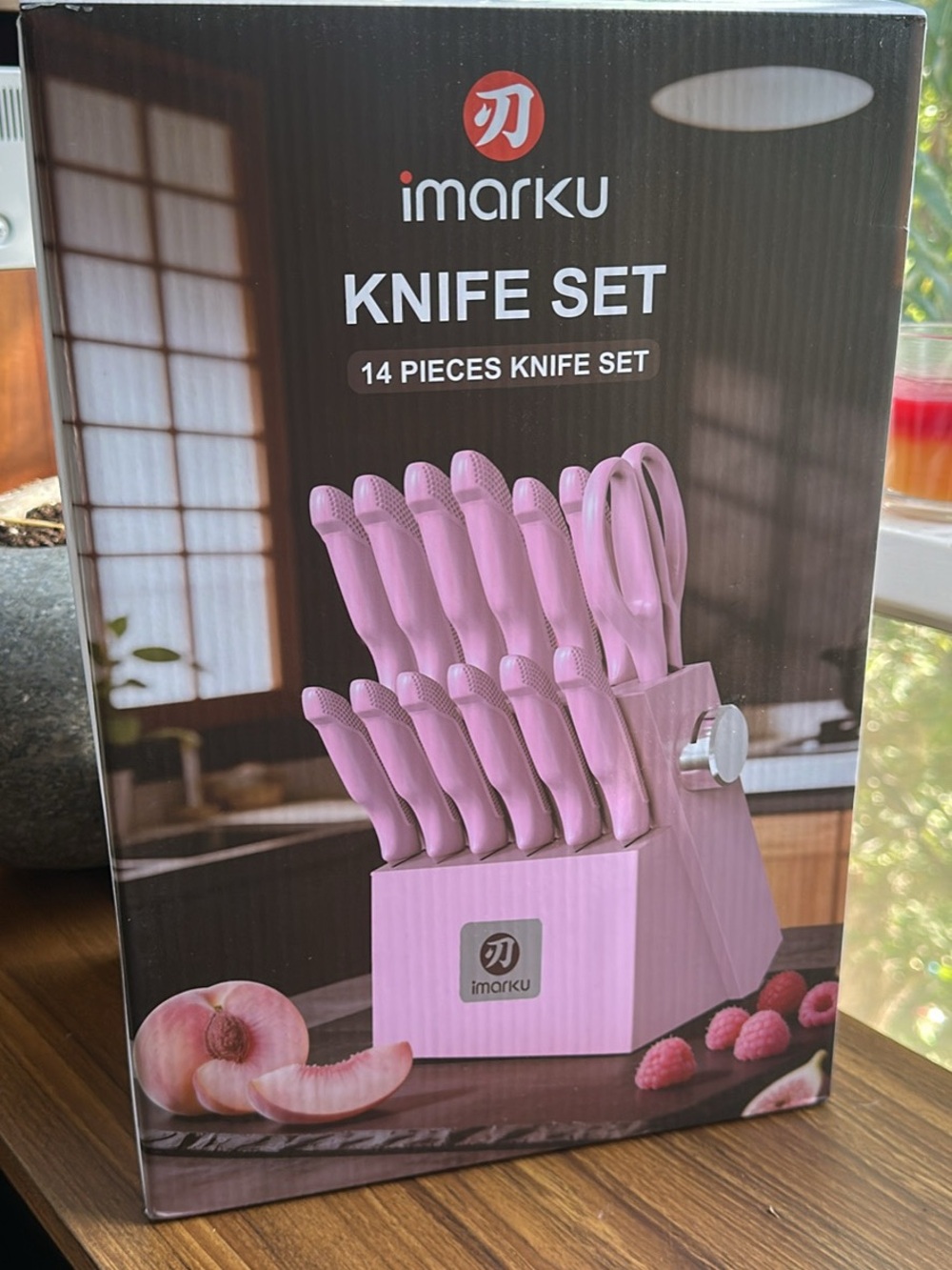 Brand New Imarku Pink Knife Set - 14-Piece Kitchen Block (gift)